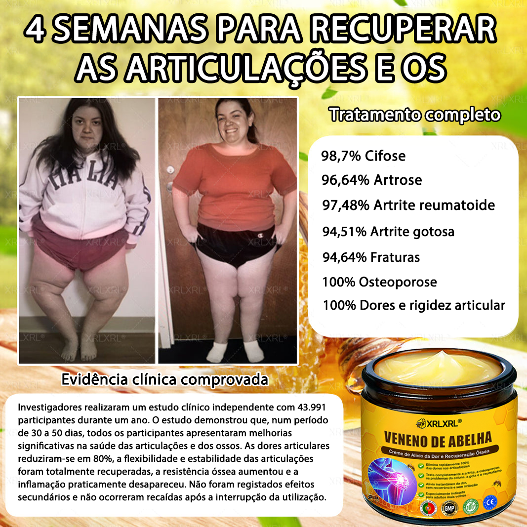 XRLXRL® Creme Reparador Ósseo e Alívio da Dor com Veneno de Abelha (Especialmente desenvolvido para pessoas idosas)